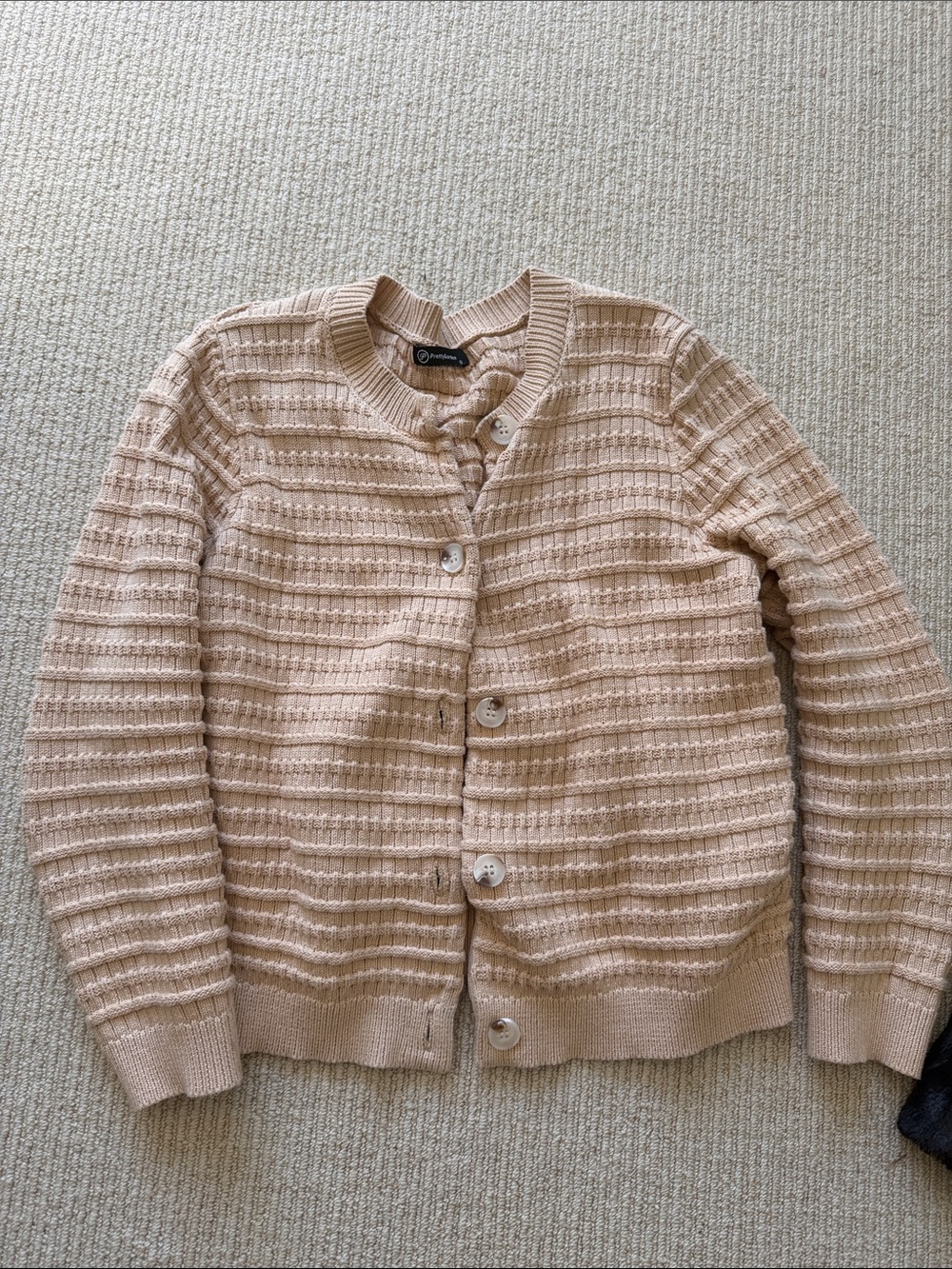 Women’s camel coloured Button-Front Knit Sweater